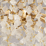 Люстра подвесная золотого цвета с декоративными ветвями и прозрачными рельефными подвесками FAIRYTREE Light варинант исполнения - 9 | Loft Concept в Барнауле