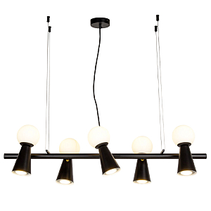 Черная люстра с поворотными плафонами 10 ламп KLAXONS