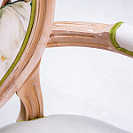 Стул с подлокотниками золотистый из бука с изображением птиц и цветов Blooming Red Birds варинант исполнения - 2 | Loft Concept в Барнауле