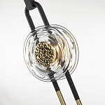 Подвесной светильник с черным основанием и золотистым декором Bruno варинант исполнения - 3 | Loft Concept в Барнауле