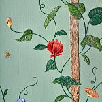 Обои с вышивкой ручной работы Floral Lattice Original colourway on wool sateen варинант исполнения - 2 | Loft Concept в Барнауле