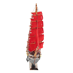 Декоративная модель деревянного парусника с красными парусами в подарочной упаковке With The low варинант исполнения - 2 | Loft Concept в Барнауле