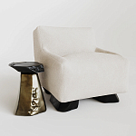 Кресло Cannes с мягкой обивкой букле молочного цвета  варинант исполнения - 2 | Loft Concept в Барнауле