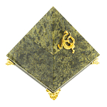 Шкатулка пирамида из натурального камня змеевик Stone Casket варинант исполнения - 1 | Loft Concept в Барнауле