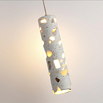 Подвесной светильник с цилиндрическим белым бетонным плафоном Terrazzo Light варинант исполнения - 5 | Loft Concept в Барнауле