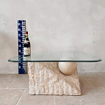 Дизайнерский журнальный стол в виде раковины с жемчужиной под прозрачной столешницей Fahin варинант исполнения - 3 | Loft Concept в Барнауле