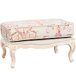 Мягкая банкетка из массива бука серая с растительным орнаментом Raffael Grey Floral Banquette варинант исполнения - 1 | Loft Concept в Барнауле