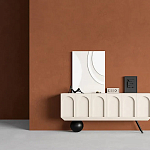 Дизайнерский комод с фактурным фасадом и чёрной ножкой в форме шара Samanta варинант исполнения - 2 | Loft Concept в Барнауле