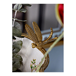 Ваза из фарфора черная с цветочной росписью и бронзовой стрекозой Spring Garden варинант исполнения - 6 | Loft Concept в Барнауле