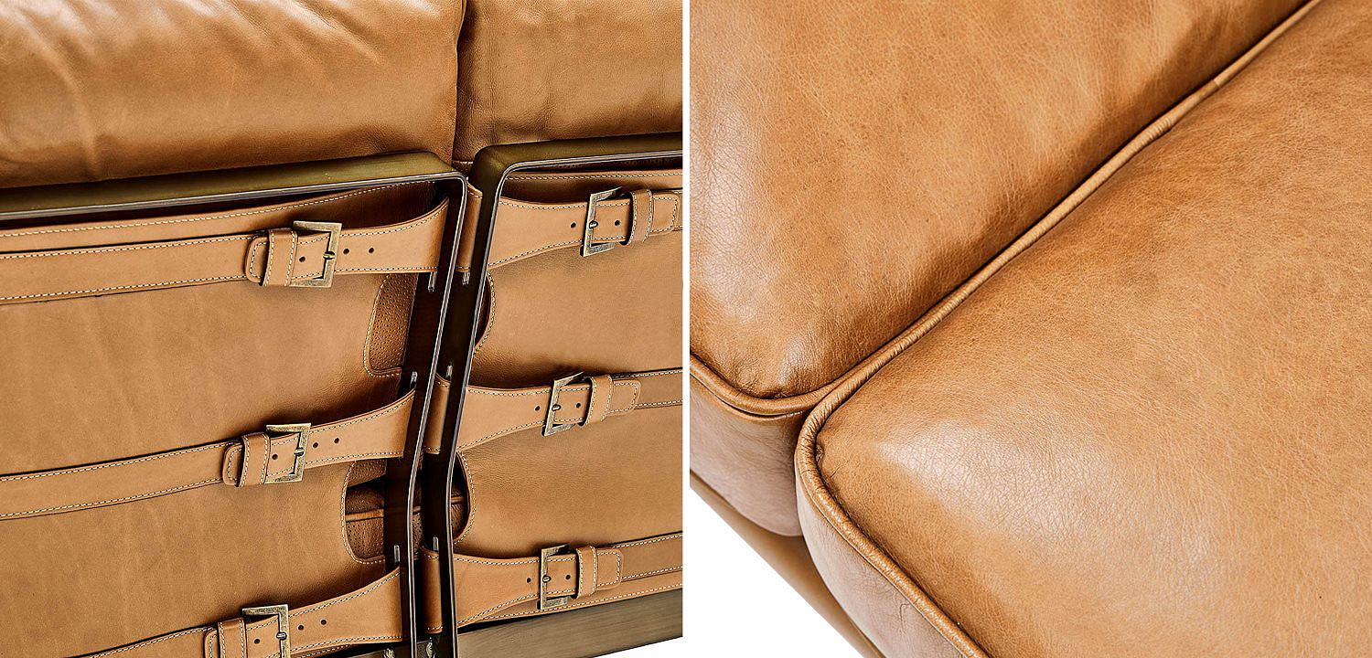 Диван кожаный Didier Beige Leather Sofa Диван кожаный Didier Beige Leather Sofa - Loft-Concept в Барнауле