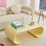 Дизайнерский журнальный стол жёлтый округлой формы Bonyn варинант исполнения - 1 | Loft Concept в Барнауле