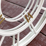 Зеркало настенное в белой металлической раме в виде часов Mirror Tower Clock варинант исполнения - 3 | Loft Concept в Барнауле