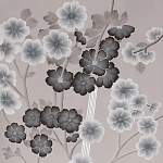 Обои ручная роспись Anemones in Light Dusk colourway on Lilac Hint slub silk варинант исполнения - 2 | Loft Concept в Барнауле