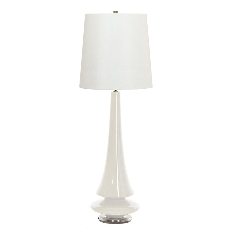 Настольная лампа белого цвета с высоким основанием из фарфора Elstead Lighting Белый в Барнауле | Loft Concept 