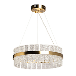 Люстра круглая золотого цвета с прозрачными рельефными стеклянными вставками Textured Glass Chandelier варинант исполнения - 2 | Loft Concept в Барнауле