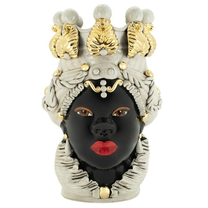 Ваза Vase Moro Lady Gold Big Черный Бежевый Золотой Ваза Vase Moro Lady Gold Big Черный Бежевый Золотой в Барнауле | Loft Concept