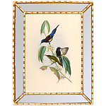 Постер с изображением птиц и цветов в зеркальной раме Blooming Birds Poster варинант исполнения - 5 | Loft Concept в Барнауле