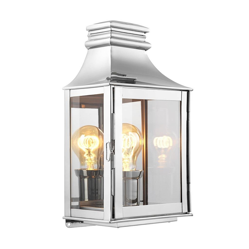 Бра Eichholtz Wall Lamp Primo S Nickel Никель Прозрачное Стекло в Барнауле | Loft Concept 