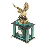 Часы настольные из натурального камня с декором в виде орла Eagle Stone Clock варинант исполнения - 6 | Loft Concept в Барнауле