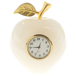 Часы настольные в виде яблока из натурального камня Оникс Stone Clock варинант исполнения - 3 | Loft Concept в Барнауле