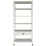 Стеллаж Elsa Dreams White со стеклянными полками и ящиком варинант исполнения - 6 | Loft Concept в Барнауле