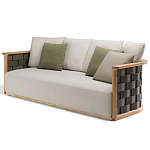 Дизайнерский уличный диван из массива дерева с плетеной спинкой PALINFRASCA Sofa варинант исполнения - 19 | Loft Concept в Барнауле
