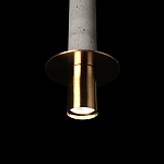 Подвесной светильник с узким цилиндрическим плафоном и золотым металлическим декором Concrete Pipe варинант исполнения - 16 | Loft Concept в Барнауле