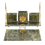 Настольный письменный набор из змеевика с гербом России Successful Leader варинант исполнения - 1 | Loft Concept в Барнауле