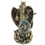 Декоративная статуэтка Дракон и стеклянное яйцо Dragon and Glass Egg Gold Black варинант исполнения - 2 | Loft Concept в Барнауле