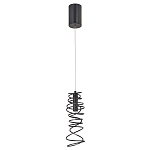 Подвесной светильник светодиодный из металла со спиральным декоративным элементом черный Metal Spiral варинант исполнения - 2 | Loft Concept в Барнауле