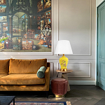 Настольная лампа желтая с изображением птиц Slip Away варинант исполнения - 5 | Loft Concept в Барнауле