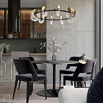 Кольцевая люстра с круглыми стеклянными плафонами в виде колец Olympe Glass Chandelier варинант исполнения - 2 | Loft Concept в Барнауле