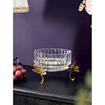 Чаша из прозрачного стекла на бронзовых ножках в виде стрекоз Eden Garden варинант исполнения - 2 | Loft Concept в Барнауле