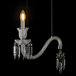 Подвесной светильник стеклянный в виде канделябра Curved Glass Chandelier варинант исполнения - 4 | Loft Concept в Барнауле