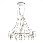 Люстра подвесная из металла с хрустальными прозрачными подвесками Quasar 81 варинант исполнения - 9 | Loft Concept в Барнауле