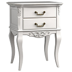 Тумба прикроватная белого цвета из массива бука в стиле прованс White Provence варинант исполнения - 1 | Loft Concept в Барнауле