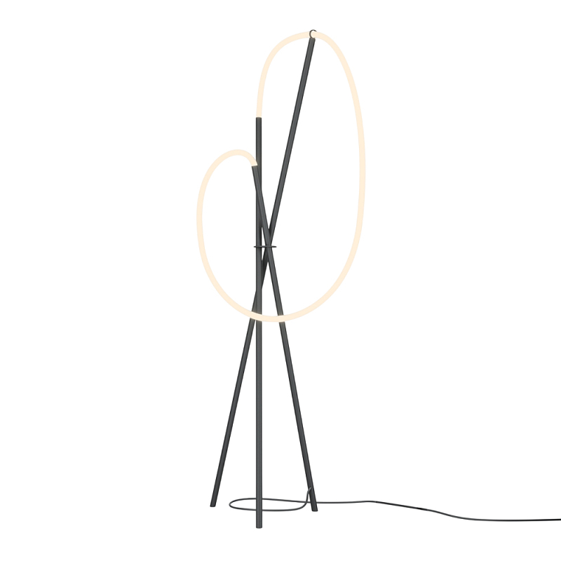 Напольный светильник Crochet 3000К 36Вт Черный Латунь в Барнауле | Loft Concept 