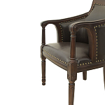 Кресло кожаное на 4-х деревянных ножках из массива березы Ethan Armchair brown варинант исполнения - 4 | Loft Concept в Барнауле