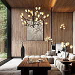 Торшер с плафонами из белых фарфоровых цветов на изогнутых ветвях Floralis варинант исполнения - 2 | Loft Concept в Барнауле