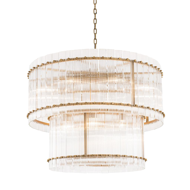 Люстра Chandelier Ruby L Латунь Античная полированная Прозрачный в Барнауле | Loft Concept 