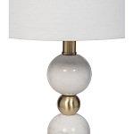 Лампа настольная с каркасом из мраморных шаров и белым абажуром Floor lamp Jewelry варинант исполнения - 2 | Loft Concept в Барнауле