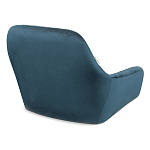 Стул с мягкой синей обивкой из велюра и подъемно-поворотным механизмом на черных колесиках Harper Blue варинант исполнения - 3 | Loft Concept в Барнауле