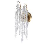 Бра с хрустальными прозрачными подвесками и круглым основанием золотого цвета FAIRYTREE Light варинант исполнения - 1 | Loft Concept в Барнауле