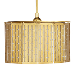 Люстра с золотым фактурным каркасом и тканевым абажуром Lustery Gold варинант исполнения - 3 | Loft Concept в Барнауле