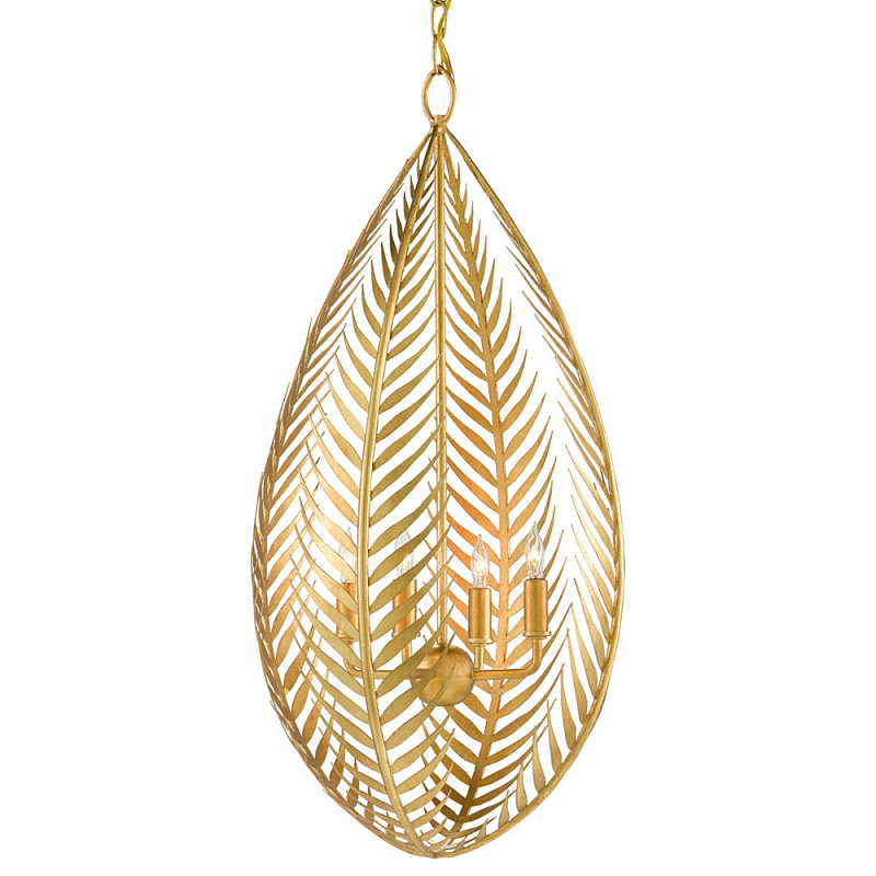 Люстра каплевидной формы из золотых пальмовых листьев Graceful Palm Branch Золотой в Барнауле | Loft Concept 