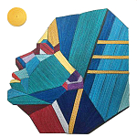 Арт объект на стену из нитей Девушка и Солнце wall panel Girl and Sun варинант исполнения - 2 | Loft Concept в Барнауле