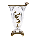 Ваза из прозрачного стекла с бронзовой вставкой в виде цветущей ветви Eden Garden porcelain and bronze варинант исполнения - 1 | Loft Concept в Барнауле