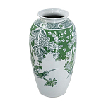 Ваза высокая с зелеными цветочными и птичьими мотивами Vase Inspired by Nature варинант исполнения - 2 | Loft Concept в Барнауле