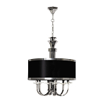 Люстра подвесная круглая с черным абажуром и чашей крепления в форме многогранника Natural Concepts варинант исполнения - 2 | Loft Concept в Барнауле