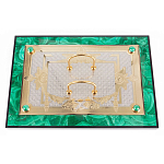 Настольный письменный набор из малахита и долерита с декором в виде герба России Leader Organizer варинант исполнения - 4 | Loft Concept в Барнауле